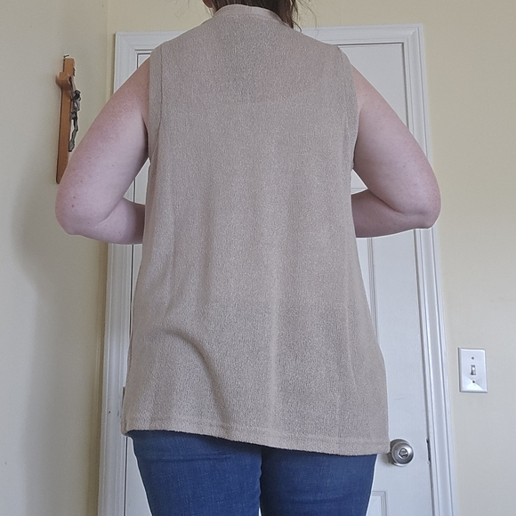 Mango Tan Sleeveless Cardigan VEST - Picture 3 of 5
